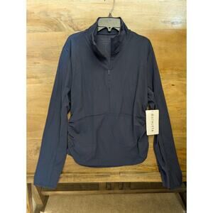 Athleta Transcend Shirt Top Women's XL Navy Stretch Long Sleeve Half Zip NWT